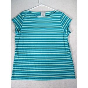 NWT White Stag Tee Blue T-Shirt Stripes Size‎ Large Short Sleeve Y2K